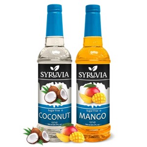 Syruvia Sugar-Free Coffee Flavors Variety Pack: Coconut & Mango 25.4 fl oz Syrup - 1 of 4