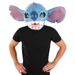 HalloweenCostumes.com One Size Fits Most   Adult Disney Deluxe Stitch Latex Mask Halloween Costume Accessory, White/Blue/Pink - 1 of 4