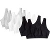 Fruit of the Loom Women's Tank Style Cotton Sports Bra 6-Pack - 4 of 4