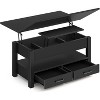 Coffee Table Lift Top, Multi-Function Convertible with Drawers and Hidden Compartment, Converts to Dining Table - 2 of 4