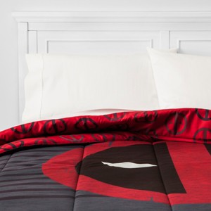 Marvel DeadPool Full/Queen Comforter, Gray Red