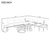 Outdoor 6-Piece Sectional Sofa Set, Sofa Set with Round Coffee Table, Sofa with Iron Frame and Polyester Cushions and Pillows-Coolbibila - 4 of 4