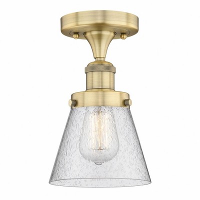Cone - 1 Light Semi-Flush Mount In Industrial Style-8.25 Inches Tall and 6.5 Inches Wide