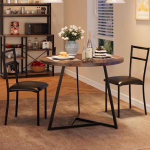 Dining Table Set for 2, Kitchen Table & Chair Sets for 2, Round Kitchen Table for Small Space, Apartment, Breakfast Nook - 1 of 4