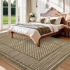Indoor Modern Geometric Bordered Large Living Room Rugs, Washable Non Slip Throw Carpet for Bedroom, Soft Stain Resistant Floor Cover for Dining Room - 4 of 4