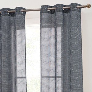 HLC.ME Emily Faux Linen Semi Sheer Light Filtering Grommet Lightweight Window Curtains Drapery Panels, Set of 2 - 1 of 4