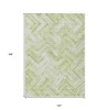 Green And Ivory Geometric Washable Indoor Outdoor Area Rug - 3 of 4