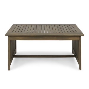 Vynxaria Patio Coffee Tables - 40" Grey Acacia Wood Outdoor Table - 1 of 4