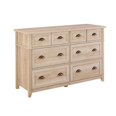 Saracina Home Fontella Transitional 6 Drawer Dresser White Oak
