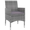 vidaXL Patio Dining Set Outdoor Table and Chair Set Poly Rattan and Glass - Gray 31.5" Table Length 4 Items - 3 of 4