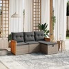 vidaXL Garden Sofa Set Gray PE Rattan 4 Piece Set Modular - 2 of 4