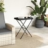 Folding Tray Table Black Flat PE rattan Small Foldable - 3 of 4