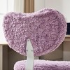 TopComfy Accent Chairs Artificial rabbit hair Meditation Chair Plus Cross Legged Chair with Wheels ADHD Chair for Bedroom, Purple, 36.2"*27.9"*41.3" - 3 of 4
