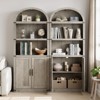 Arched Bookcase with Doors, 71.65" Tall Farmhouse Cabinet with Shelves, Wooden Bookshelves for Home Office and Living Room Storage - 4 of 4