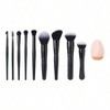 Ten Out Of Ten Brush Set, 10 - Piece Makeup Kit, Synthetic Bristles, Vegan Cruelty - Free, For Face, Eyes, Brows More - 3 of 3