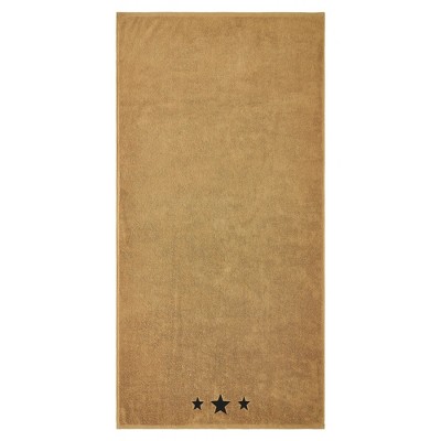 Black Stars Tan Bath Towel Set of 2 27x54 VHC Brands
