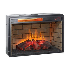 NicBex Electric Fireplace Freestanding 27.2 Inch Infrared Heater Fireplace with 4 Adjustable Brightness Levels/Remote Control/Touch Button,Black - 1 of 4