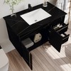 KWPZQEB 35.4" Floating Bathroom Vanity with Sink, Wall Mounted Bathroom Storage Cabinet with 2 Drawers & 2 Doors, Bathroom Sink Cabinet, Black - 2 of 4