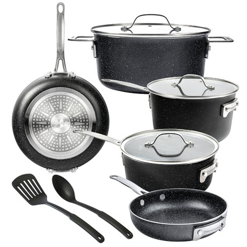 Granitestone Stackmaster Nonstick Pots and Pans Set, 10 Piece Complete  Cookware Set, Stackable Design with Ultra Nonstick Mineral & Diamond  Coating, Dishwasher & Oven Safe 