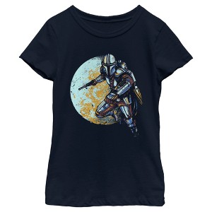 Girl's Star Wars The Mandalorian Mandalore's Moon T-Shirt - 1 of 4