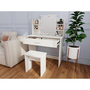 Gulches 1-Drawer Dresser Table - Compact Storage Desk for Bedroom, Bathroom or Entryway Organization - 1 of 4