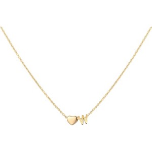 Personalized Heart Initial Necklace 18K Gold Plated Stainless Steel Gift - 1 of 4