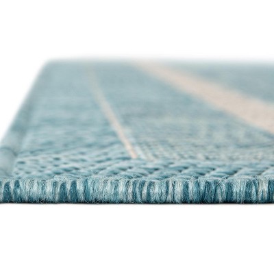 Aquamarine Elegance 4' x 6' Flat Woven Outdoor Rug