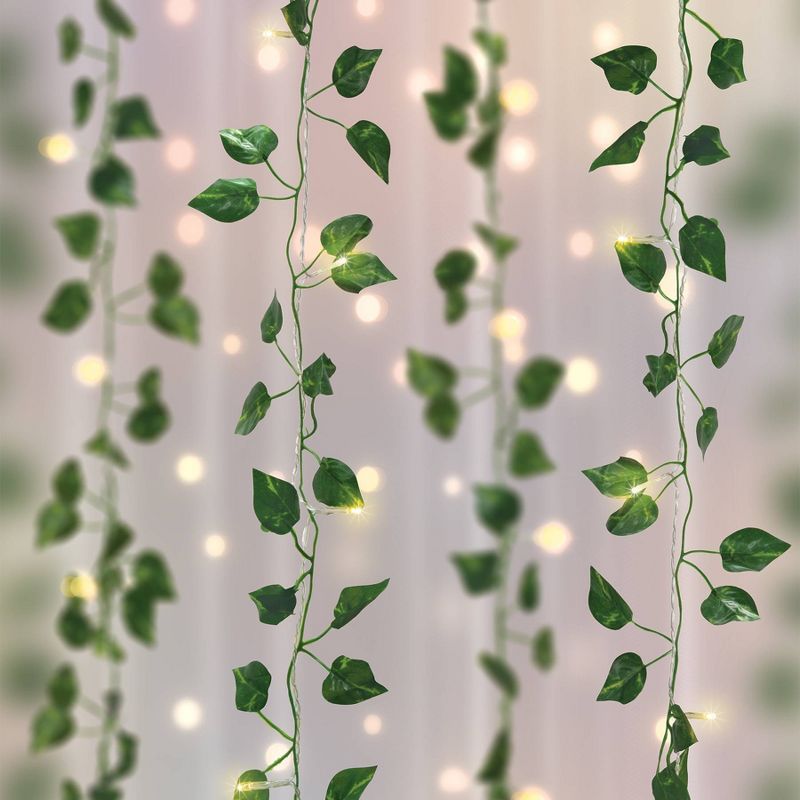 5&#39; x 3.5&#39; LED Vine Curtain String Lights Warm White - West &#38; Arrow, 2 of 10
