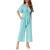Imily Bela Effortless Summer Style Womens Tie Front Wide Leg Jumpsuit with Flowy Comfort - 4 of 4
