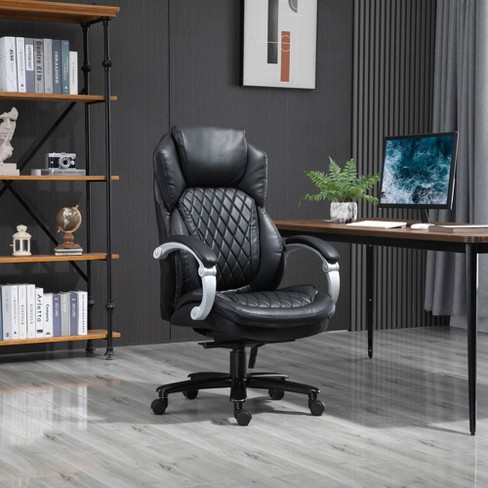 Vinsetto Big and Tall Executive Office Chair with High Back Diamond Stitching Adjustable Height & Swivel Wheels Brown