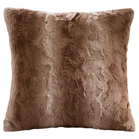 20 x20 Oversize Marselle Faux Fur Square Throw Pillow Tan brown Madison Park Target