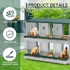 Chicken Nesting Box, 1/2/3-Tier Metal Egg Laying Box with Large Vented Compartments, Heavy-Duty Hen Egg Collector, Orange/Green - 3 of 4