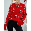 Coolmee Women's Ugly Christmas Sleeve Cable Knit Sweater Crewneck Pullover Sweaters Chunky Cute Fall Jumper Tops - 2 of 4