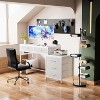 Aheaplus Computer Desk with 5 Drawers, Corner Home Office Desk with Filing Cabinet, Charging Station - 4 of 4