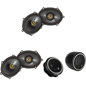Kicker (2) 46CSC684 CS-Series CSC68 6x8-Inch (160x200mm) Coaxial Speakers, 4-Ohm (Pair) &  46CST204 CS-Series CST20 .75-inch (20mm) Tweeters With C... - 1 of 4
