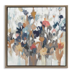 Stupell Industries Modern Painterly Floral Arrangement Floating Frame Canvas Art - 1 of 4