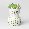 Ceramic Family Cat Indoor Outdoor Planter Pot White 3.15"x3.15" - Threshold™ - 3 of 4
