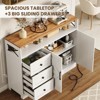 47" Farmhouse Sideboard Buffet Cabinet, Wood Coffee Bar & Large Pantry Storage Cupboard with Drawers, Multi-Functional for Dining Room & Living Room - 4 of 4