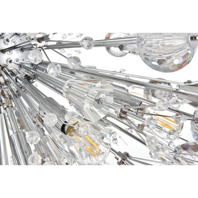 Vera 24-Light Chrome Crystal Starburst Pendant