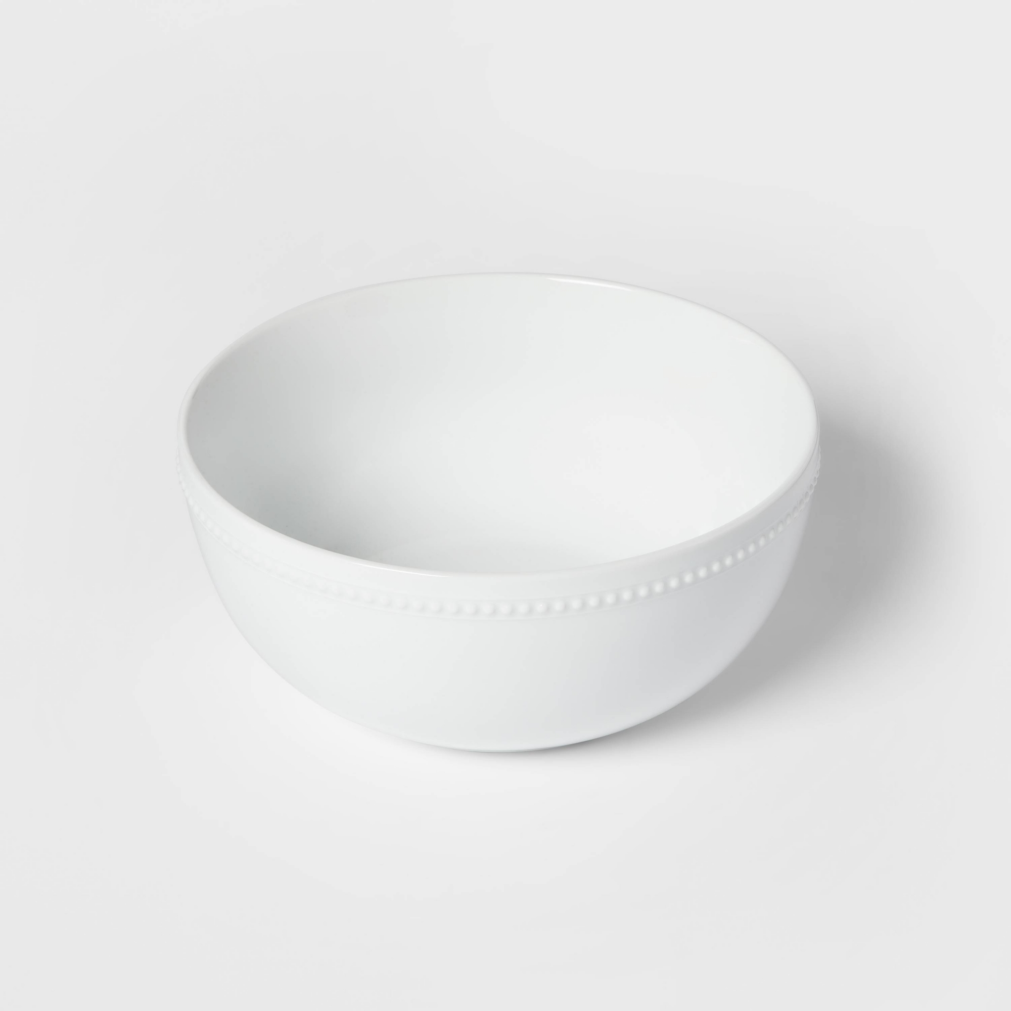 128oz Ceramic Beaded Serving Bowl White - Threshold™