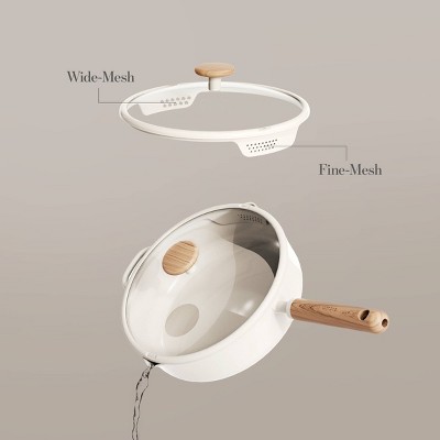 Carote 5qt Ceramic Nonstick Saute Pan with Lid Cream