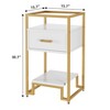 coucheta Nightstands with Storage Drawer and 3-Tier Storage，Small End Table with Steel Frame and Tempered Glass Top, for Bedroom, Living Room - 2 of 4