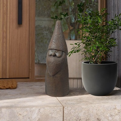 Dark Brown 32.5" MgO Elf Gnome Garden Statue