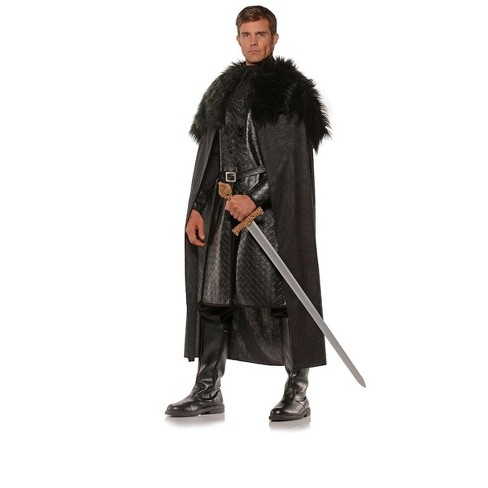 Men's Black Faux Fur Collar Men's Viking Cape