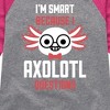 Girls' - Instant Message - Smart Axolotl Questions Shirt Tail Raglan Graphic T-shirt - 2 of 4