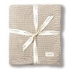 MakeMake Organics GOTS Certified Organic Knit Blanket Couch Bed Neutral Fall Colors Soft Cotton Throw Blanket Large (50x60, Beige) - 3 of 4