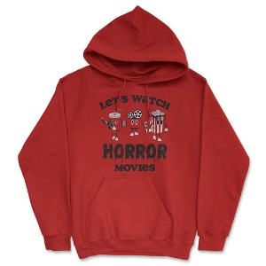 Lets Watch Horror Movies Adult Hoodie Funny Sarcastic Halloween Novelty Hooded Sweatshirt - Crazy Dog Hoodie - 1 of 4