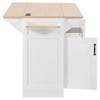 Maliang 55.7'' Large Kitchen Island with 2 Drop Leaf, Power Outlet, Spice & Towel Rack , 3 Drawers, for Kitchen, Dining Room - 3 of 4