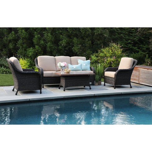 Sycamore 4pc Sunbrella Deep Seating Set Tan Canopy Home And