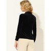 Allegra K Women's Button Down Solid Color Long Sleeve Velvet Work Shirt - 4 of 4